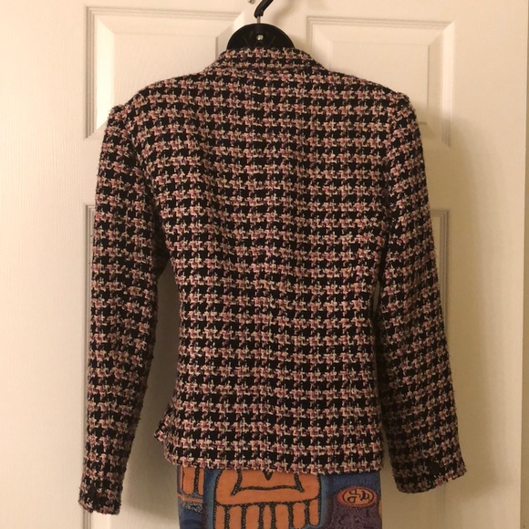 011. JM Collection Black Pink Grey Tweed Jacket - Picture 3 of 4
